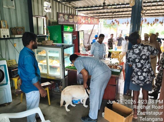 ధర్మపూర్‌లో మాదకద్రవ్యాల నిర్మూలనకు ప్రత్యేక తనిఖీలు.. రుద్ర జాగిలంతో హోటళ్లు, షాపుల పరిశీలన